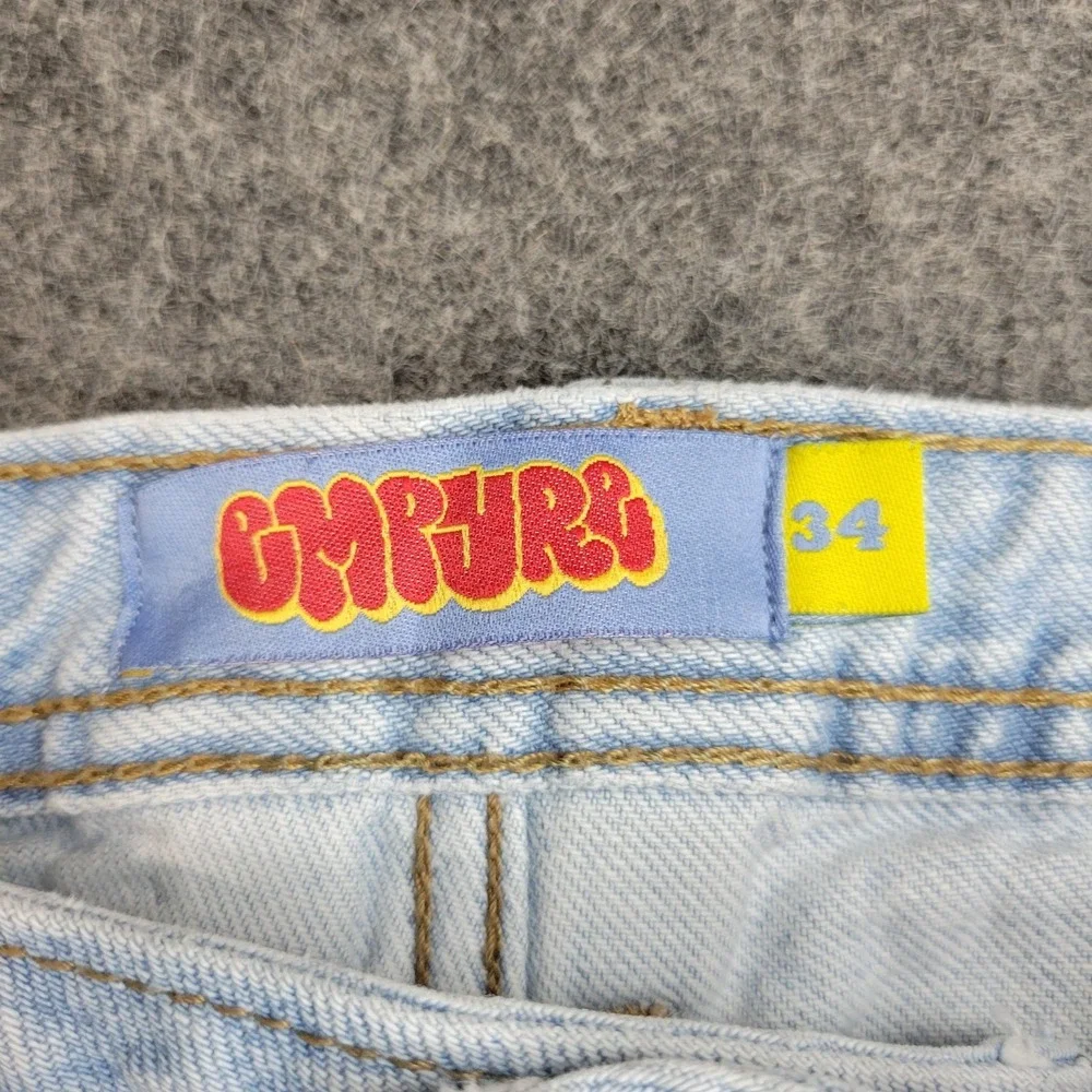 Empyre Jeans Mens 34 Blue Denim Light Wash Straight Leg Streetwear Y2K Baggy
